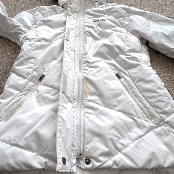 Columbia Omni-Heat Women Small Winter Jacket White Faux Fur Hood Omni Shield - Picture 5 of 16